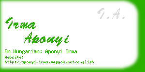 irma aponyi business card